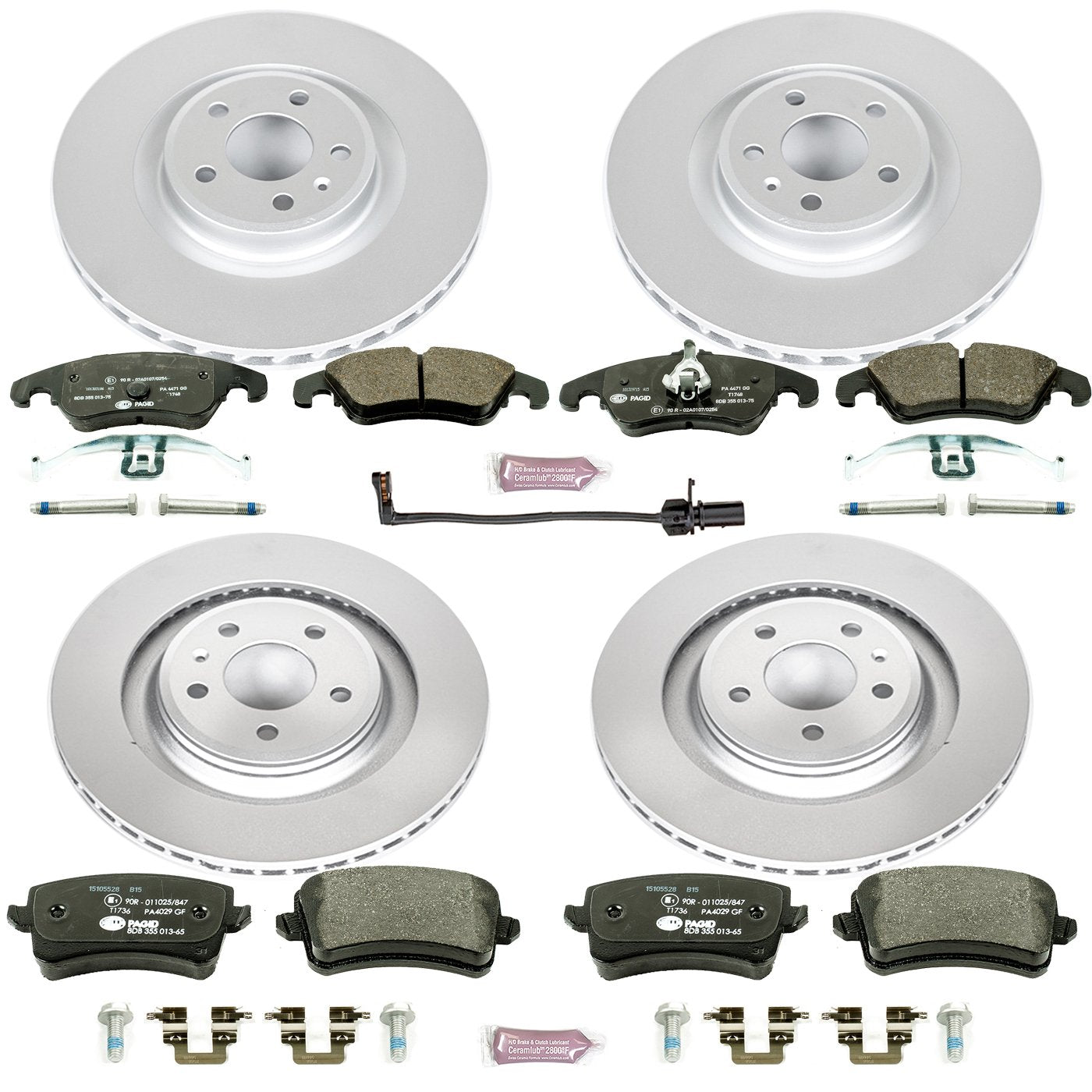 Power Stop Euro-Stop ESK6157 Front and Rear Brake Kit