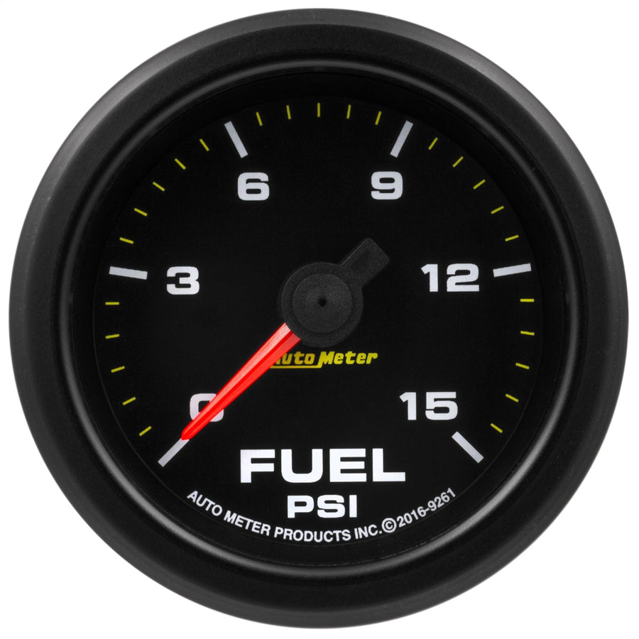 Fuel Press AutoMeter 9261 Gauge, 2 1/16", 15Psi, Stepper Motor W/Warn, Extreme Environment