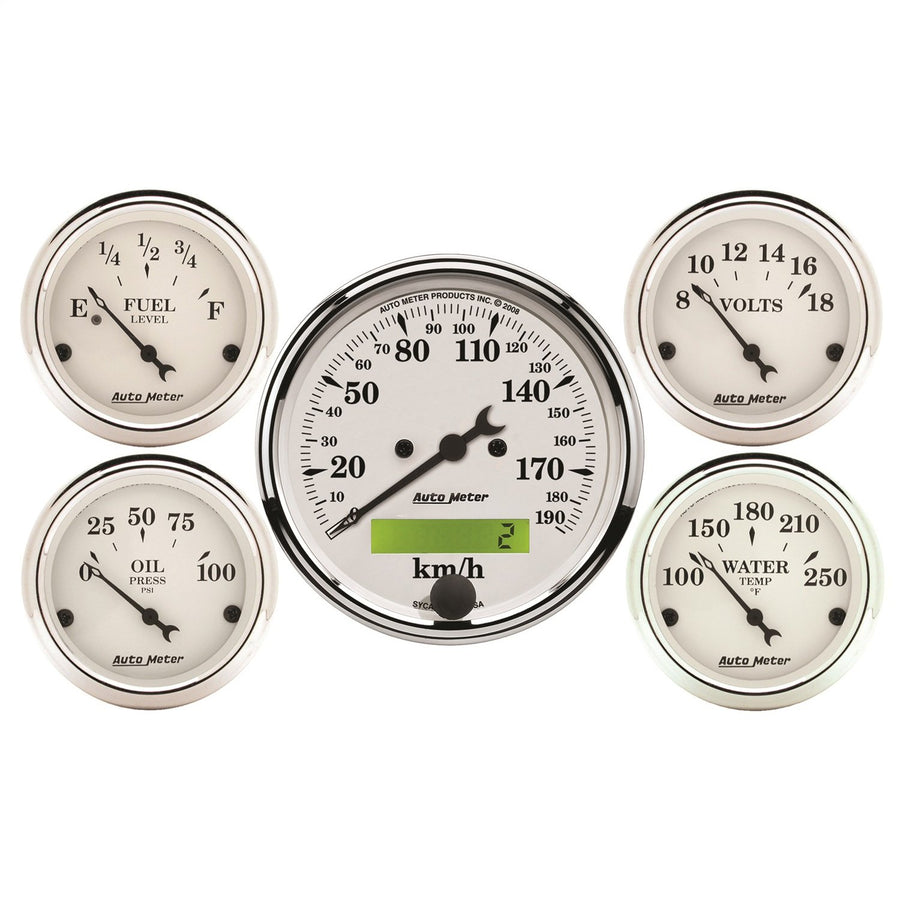 Auto Meter Old TYME 1602-M White Street Rod Kit