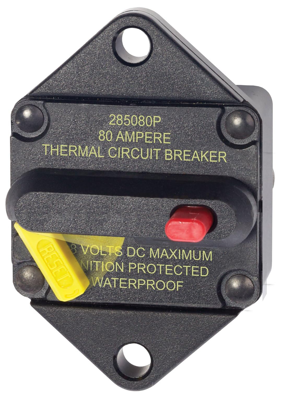 Blue Sea Systems 285 Series Thermal Circuit Breakers, Panel Mount, 48V DC, 80A