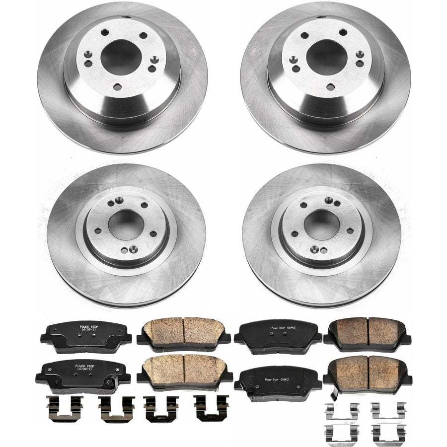 Power Stop KOE7063 Front and Rear Replacement Brake Kit-OE Brake Rotors & Ceramic Brake Pads For Kia Sorento 2016-2020 [Model Specific]