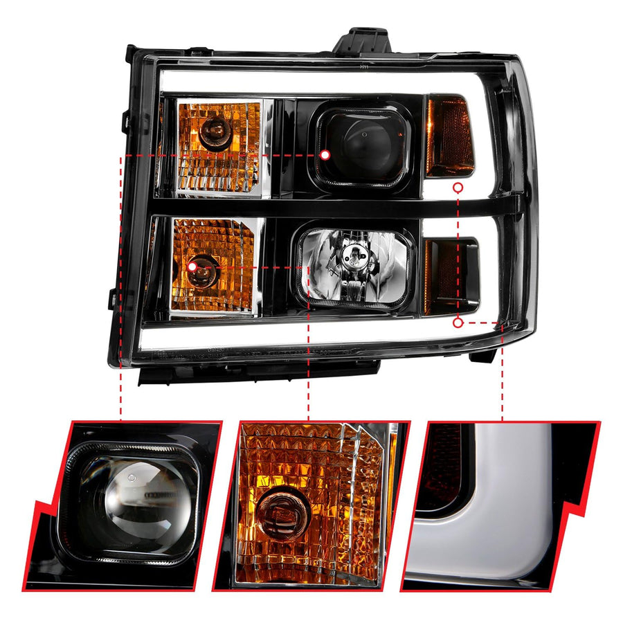 111482 ANZO USA Projector Headlamps Fits GMC Sierra 1500