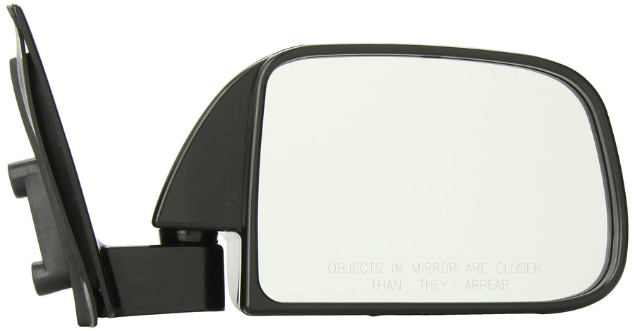 Fit System Side Passenger Mirror for Toyota Pick-Up Window Mount, w/o Vent, Black, Manual, Foldaway