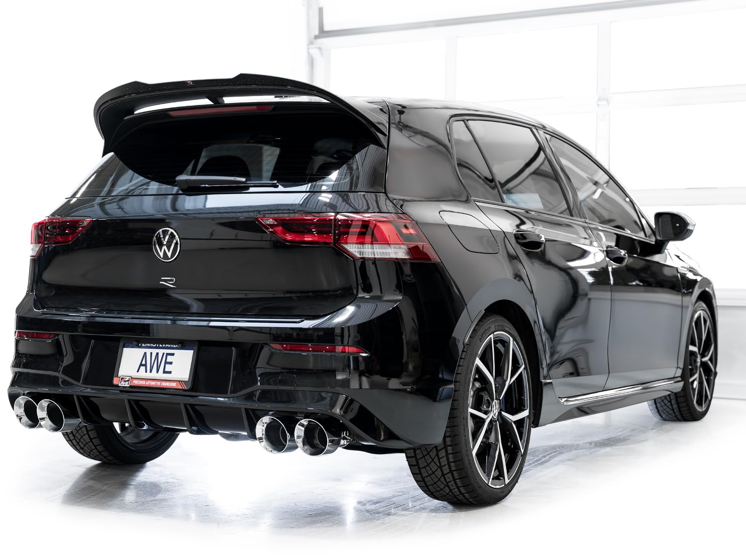 Volkswagen Golf R AWE MK8 3in Track Edition Quad Exhaust - Chrome Silver Tips by AWE Tuning