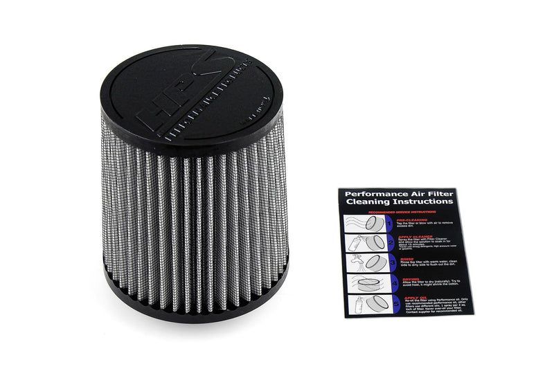 HPS 3.25" ID Performance Air Filter, 6" Element Length, 6.75" Overall Length, Gray, HPS-4329