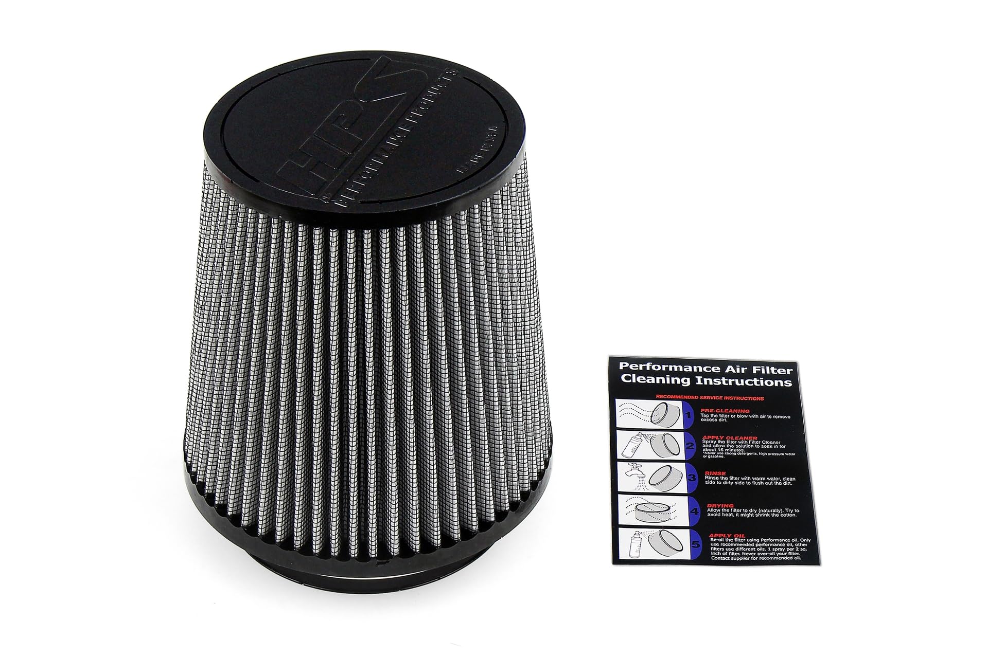 HPS Performance Air Filter 7" Element Length, 5" ID, 8" Overall Length, Gray, HPS-4338