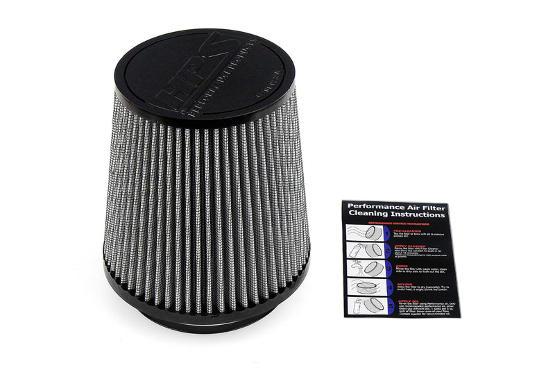 HPS Performance Air Filter 7" Element Length, 5" ID, 8" Overall Length, Gray, HPS-4338