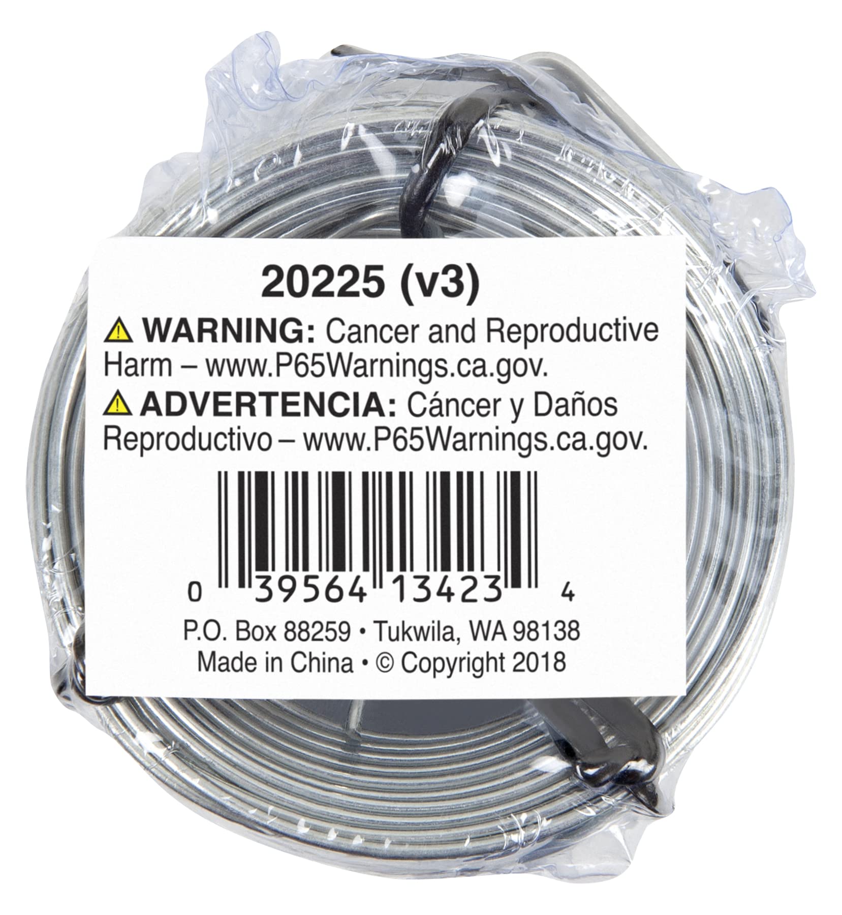 20225 Performance Tool Soft Bailing Wire with Corrosion Resistant Zinc Coating and 40 lb Load Capacity, Ideal for Binding and Emergency Repairs