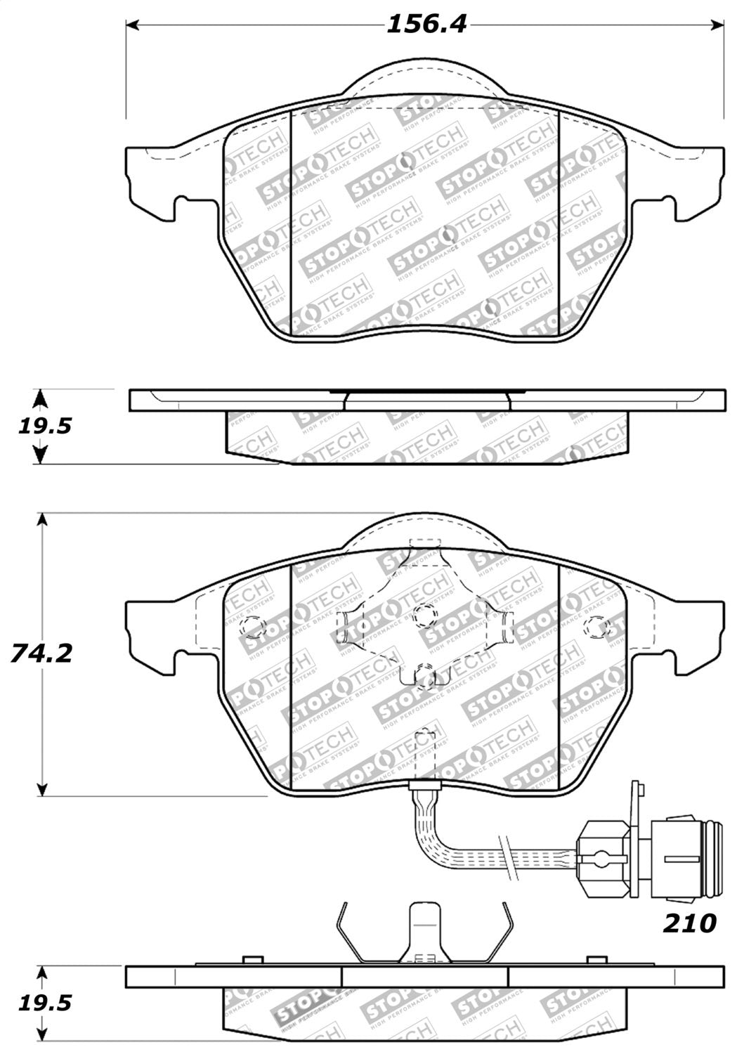 Sport Brake Pads StopTech 309.05550 with Shims and Hardware