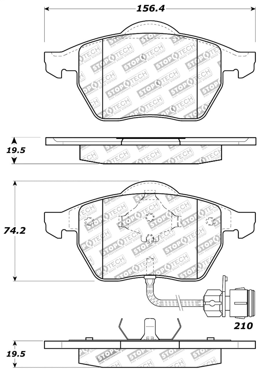 Sport Brake Pads StopTech 309.05550 with Shims and Hardware
