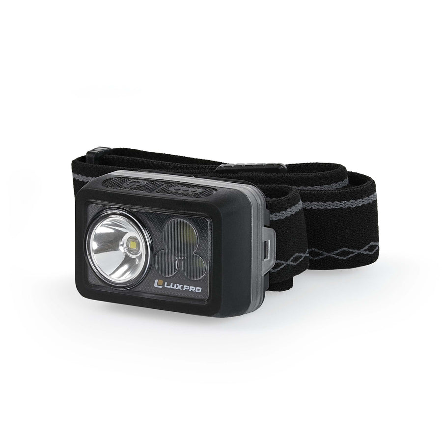 Multi-Function LUXPRO Bright 374 Lumen Waterproof LED Headlamp - Portable LED Light for Up to 10 Hours of Use - Outdoor Lighting or Emergency Light with Adjustable Headband - Batteries Included