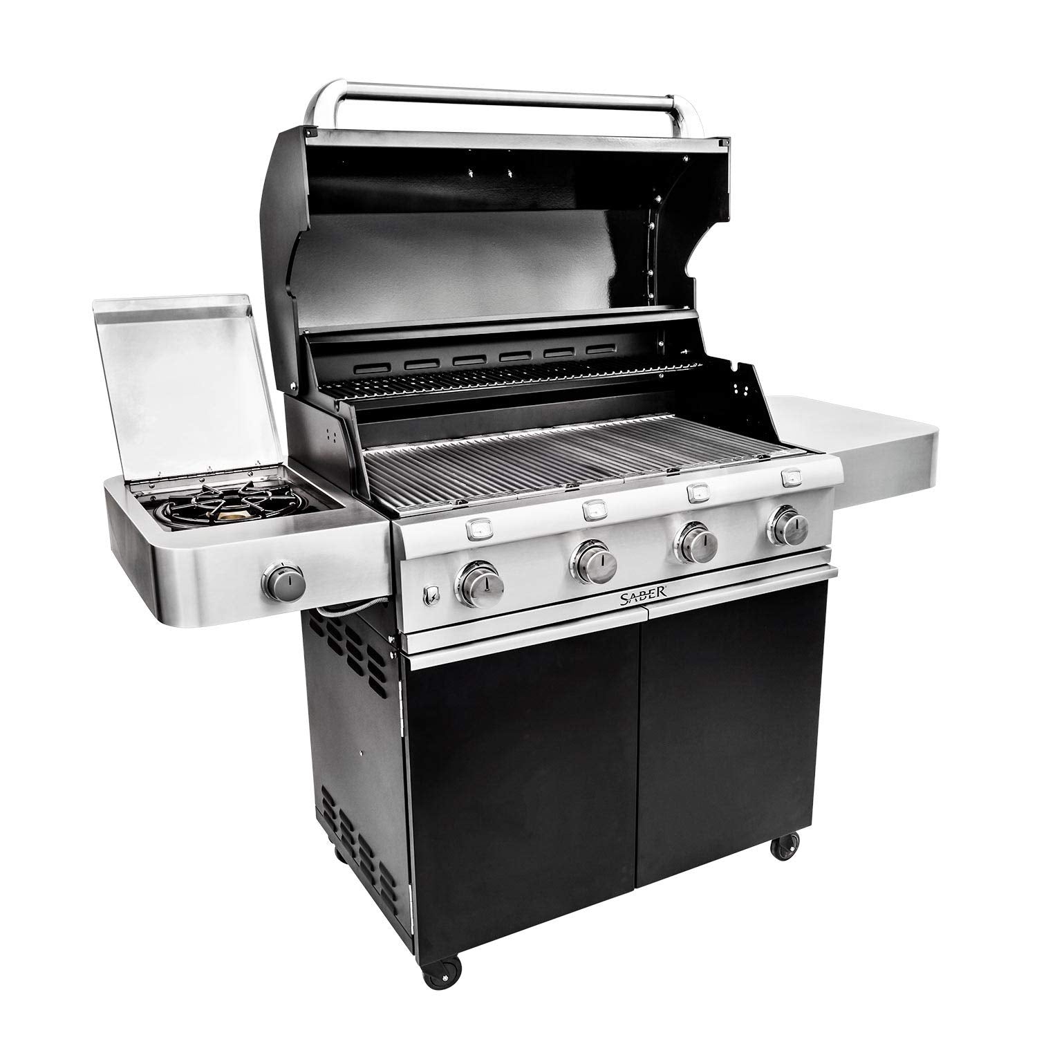 Saber Grills R67CC1117 4-Burner Cast Black Grill Cart
