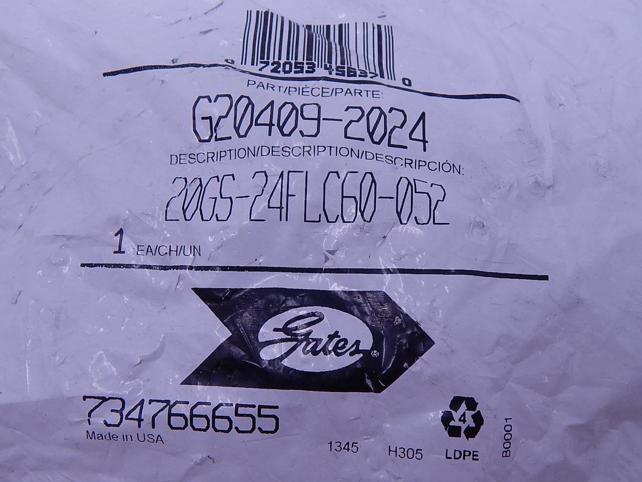 GlobalSpiral Couplings Gates 20GS-24FLC60-052, Caterpillar Style O-Ring Flange, Zinc Plated Carbon Steel, 7.80", 60° Bent Tube, 1 1/4" ID