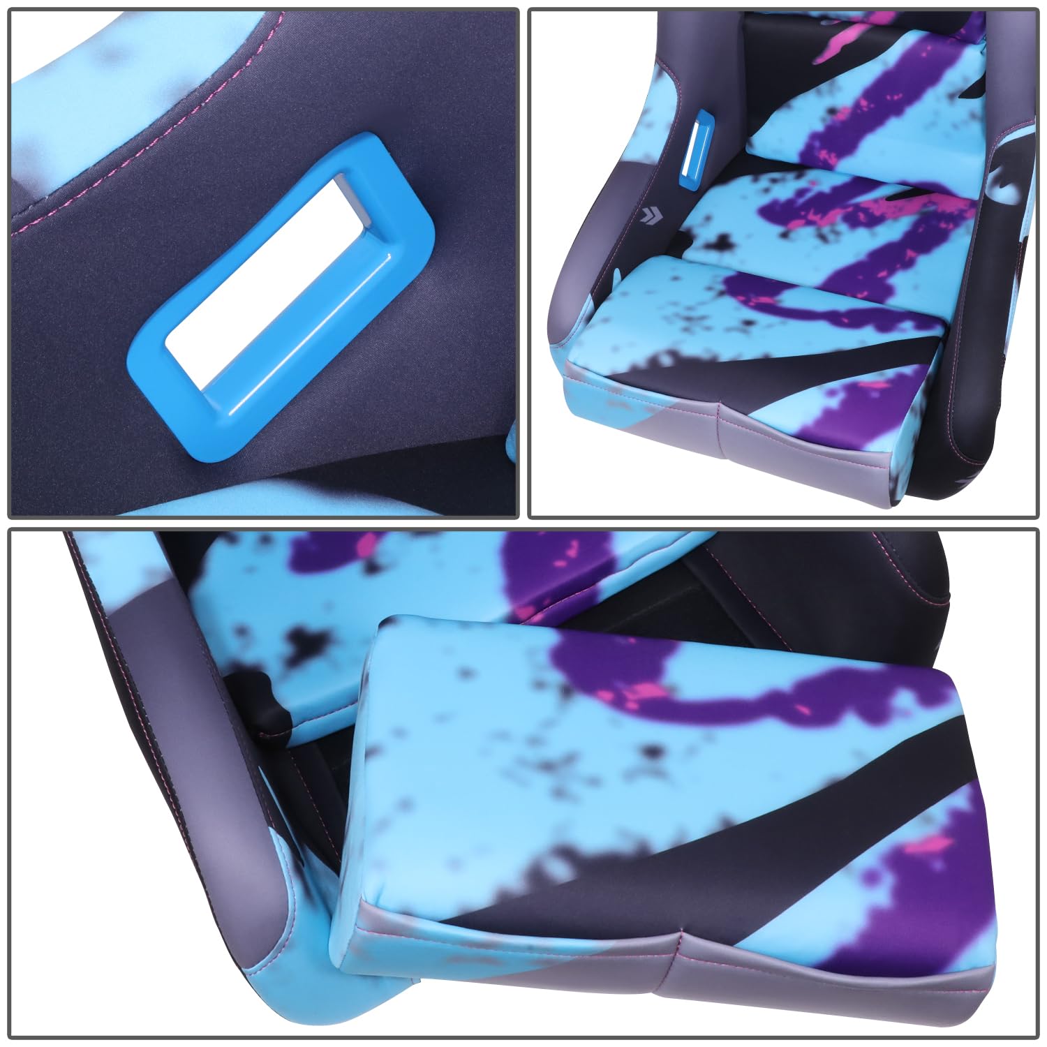 NRG Innovations Left, Right Front Prisma Fixed Back Bucket Racing Seat Compatible With Vehicle with Aftermarket Seat Brackets, 24" W X 36" H X 18" D, NRG-FRP-302-RETRO