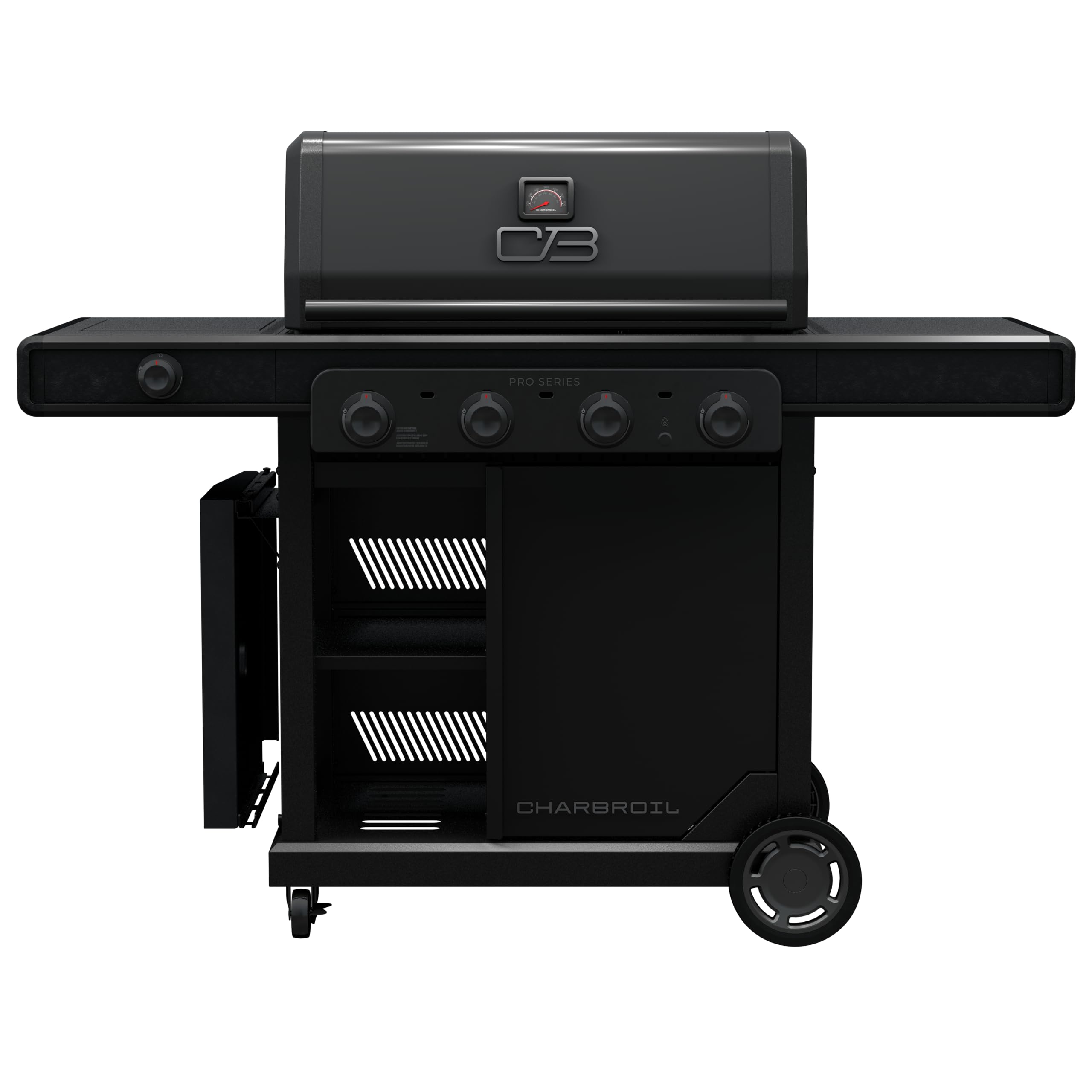 Pro Series Charbroil with Amplifire Infrared Technology 4-Burner Propane Gas Grill Cabinet with Side Burner, Black - 463281024