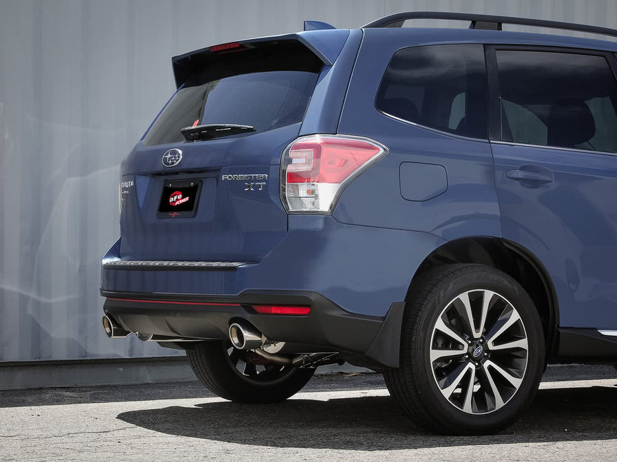 aFe Power 2-1/2 IN to 2-1/4 IN Takeda 304 Stainless Steel Cat-Back Exhaust w/Polished Tip Fit Subaru Forester XT 14-18 H4-2.5L (t) 49-36804-P