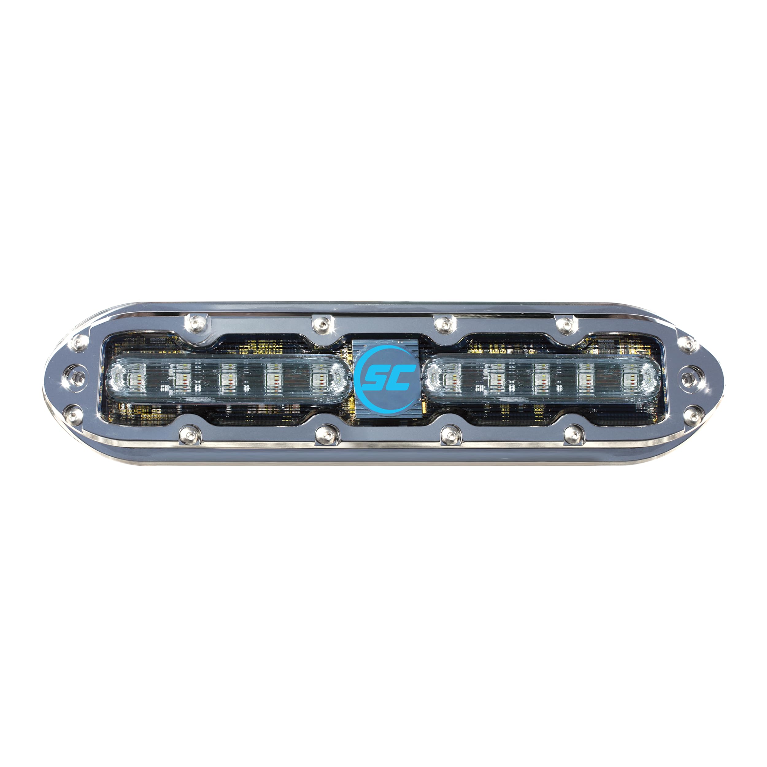 SCM-10 LED Shadow-Caster Underwater Boat Light - Bimini Blue - 316 Stainless Steel Housing - Polycarbonate Lens - IP68 Fully Submersible Waterproof
