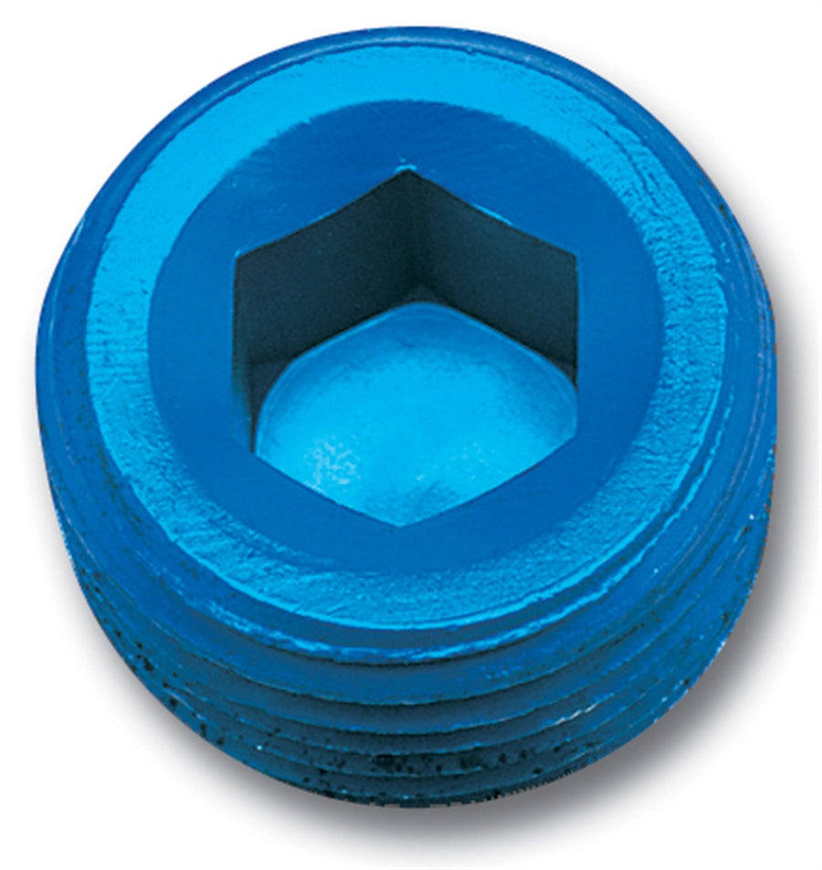 Blue Anodized Aluminum Edelbrock/Russell 662030 1/8" Allen Socket Pipe Plug