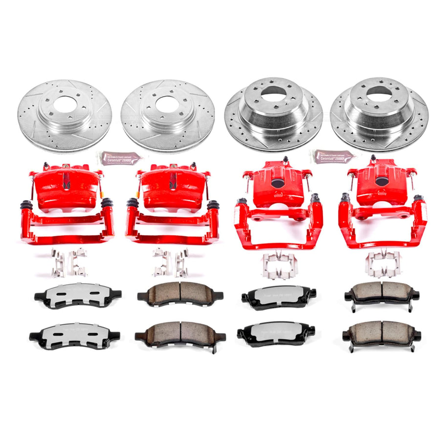 Power Stop Z36 Truck and Tow Brake Kit KC1454-36 with Calipers For Chevrolet Trailblazer 2006-2009, Saab 9-7x 2008-2009 [Model Specific]