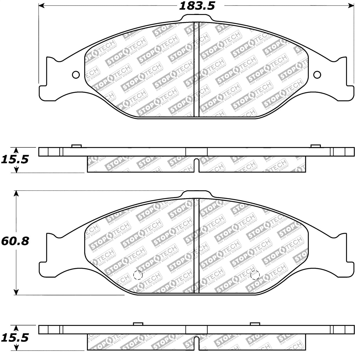 Brake Pads StopTech 305.08040 Street Select with Hardware