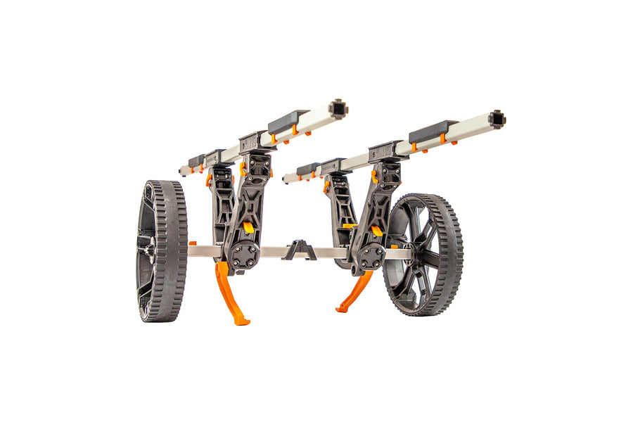 YakAttack BarCart TowNStow | Universal Kayak Dolly Cart with Adjustable Bunk Pads | Fold to Fit in-Hull | Heavy Duty Wheels for Rough Terrain | Tool-Free Setup | Transport Carrier for Canoes & SUPs