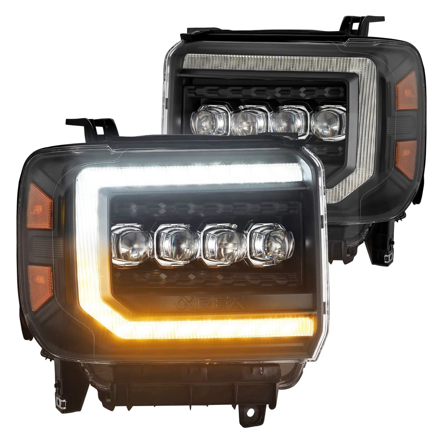 880617 AlphaRex USA Nova Series LED Projector Headlights fits GMC Sierra 1500