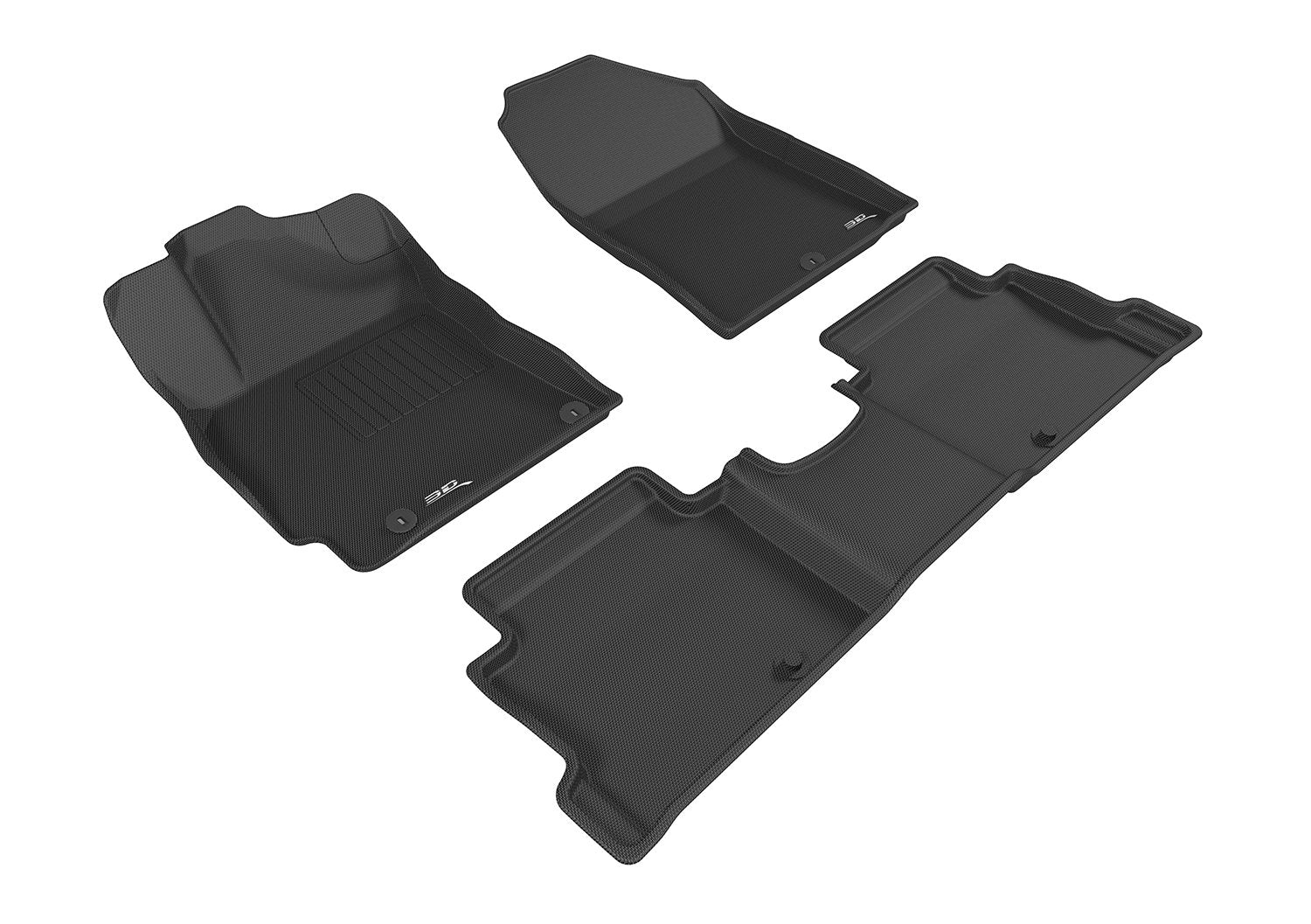 Custom Fit 3D MAXpider Kagu Floor Mat (Black) Compatible with Hyundai Elantra Sedan 2017-2020 - Full Set