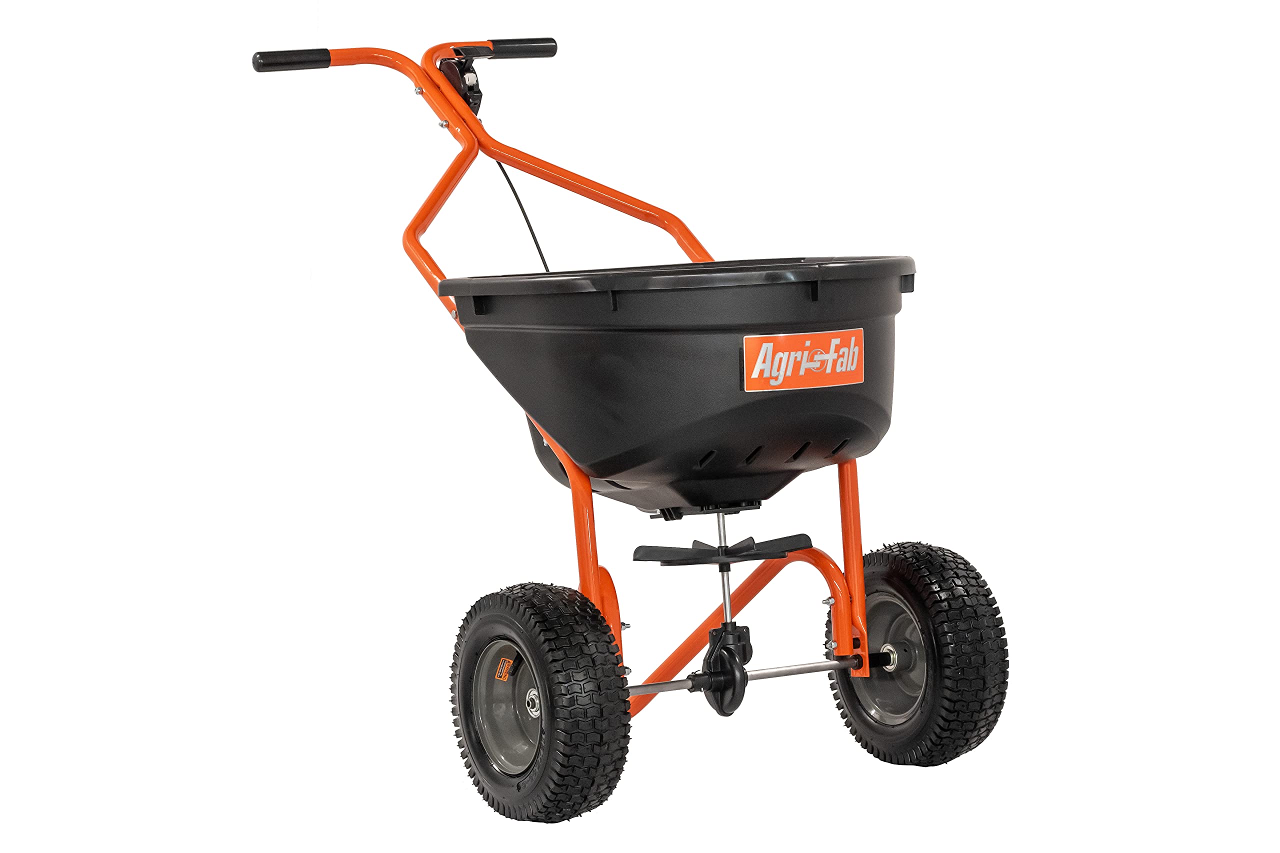 Agri-Fab 110lb Capacity Push Lawn Broadcast Spreader, 45-0576 Approximately Coverage of 1/3rd Acre (17,500 sq. ft.), 10-Ft Spread Width, Enclosed Gear Box, 12-Inch x 4-Inch Pneumatic Tires