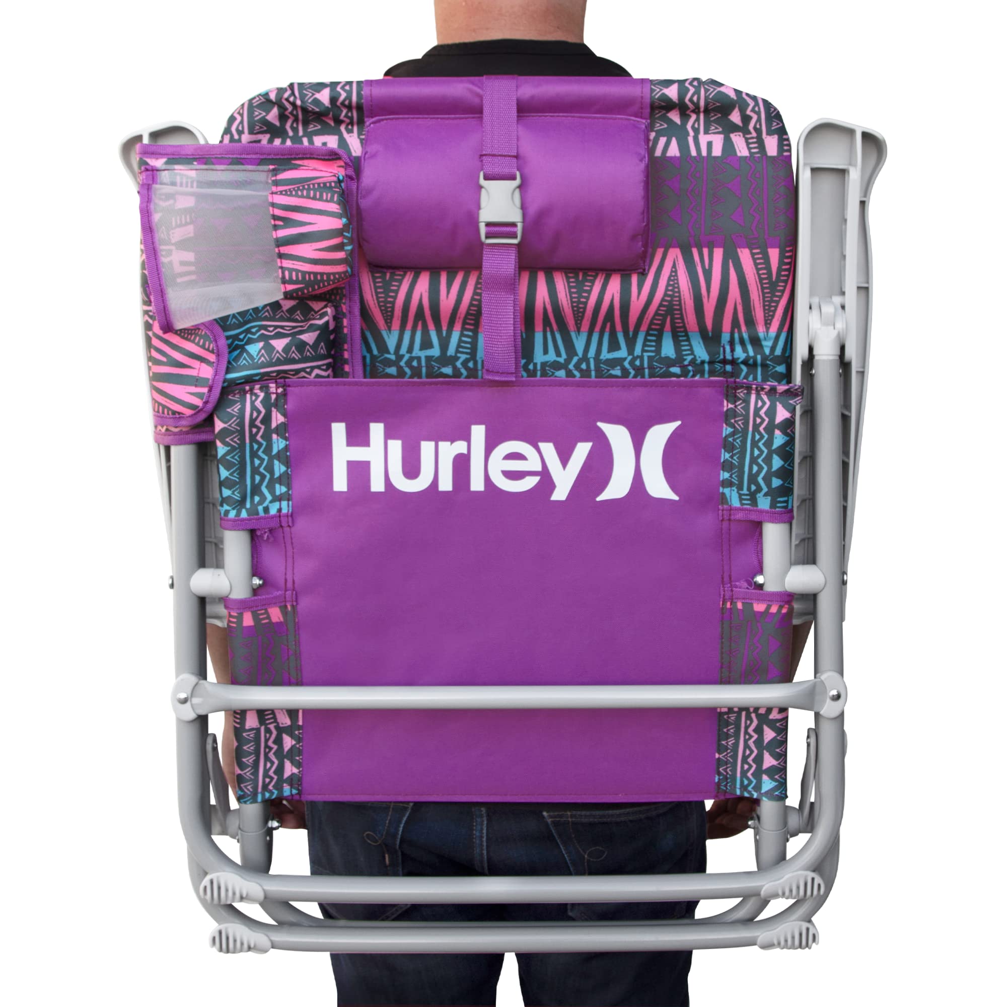 Backpack Hurley Beach Chair, One Size, Alloy Steel, Lightweight, Pink Violet