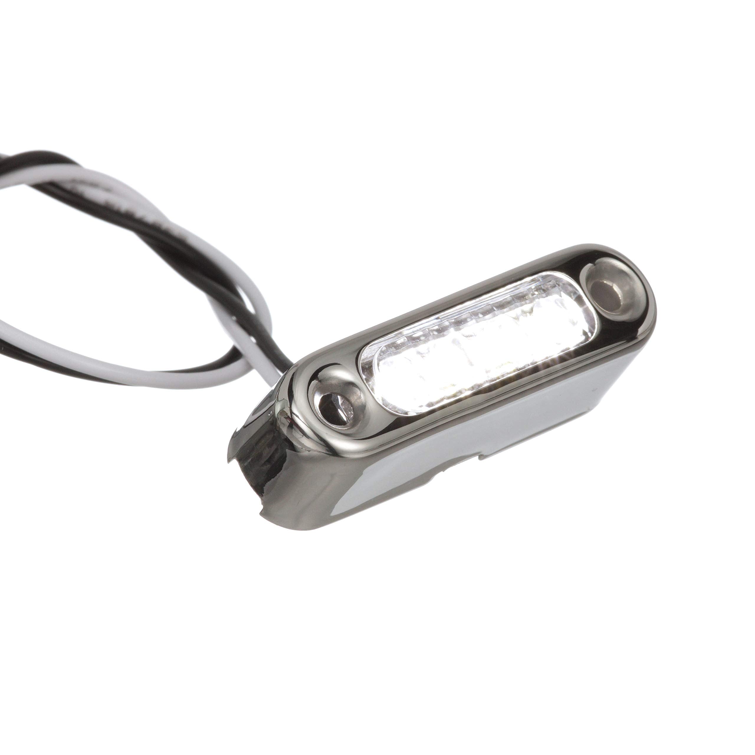 LED Micro Lights Attwood 6350W7, Stainless Steel Bezel, Vertical Mount, White Light, .66-Watt Draw at 12 Volts DC