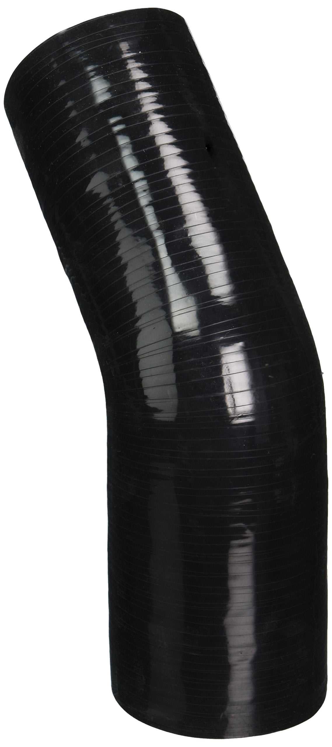 HPS Silicone High Temperature HTSER45-300-312-BLK 4-ply Reinforced 45 degree Elbow Reducer Coupler Hose, 30 PSI Maximum Pressure, 4" Leg Length on each side, 3" > 3-1/8" ID, Black