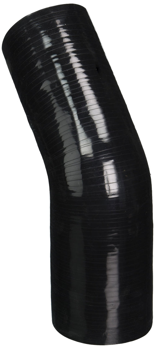 HPS Silicone High Temperature HTSER45-300-312-BLK 4-ply Reinforced 45 degree Elbow Reducer Coupler Hose, 30 PSI Maximum Pressure, 4" Leg Length on each side, 3" > 3-1/8" ID, Black