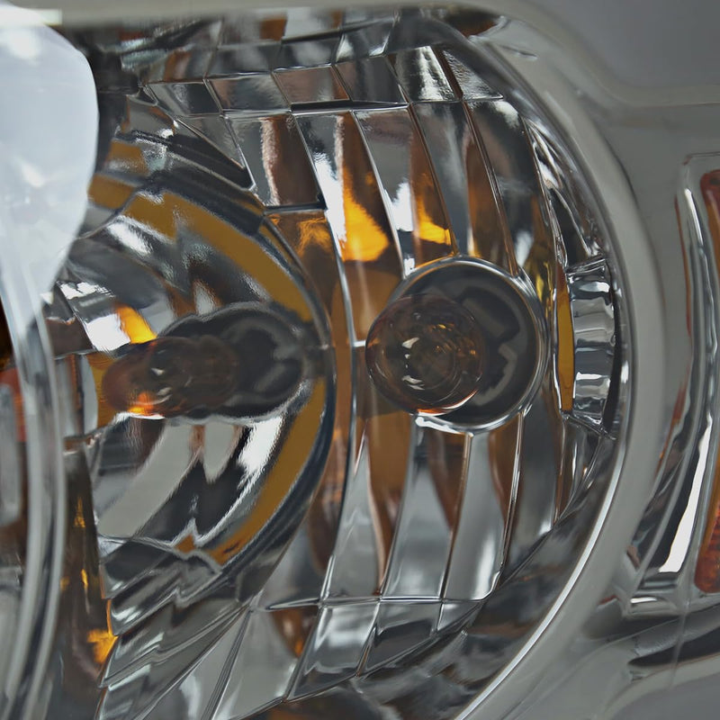 Light Smoke Spec-D Tuning Headlights with Amber Reflector and LED Strip Compatible with 2006-2008 Dodge Ram 1500 2500 3500