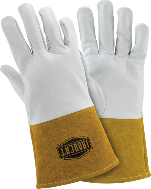 Kidskin IRONCAT 6141 TIG Welding Gloves – X-Large, Kevlar Thread Welding Gloves with 4 in. Gold Cuff, Straight Thumb