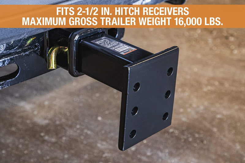 PM25612 Buyers Products Pintle Hook Mount – 2 Position Adjustable Trailer Hitch Receiver for 2-1/2 Inch Trucks, 16,000 lb MGTW – Heavy-Duty Tow Hitch, 3,000 MVL Rated, 12"