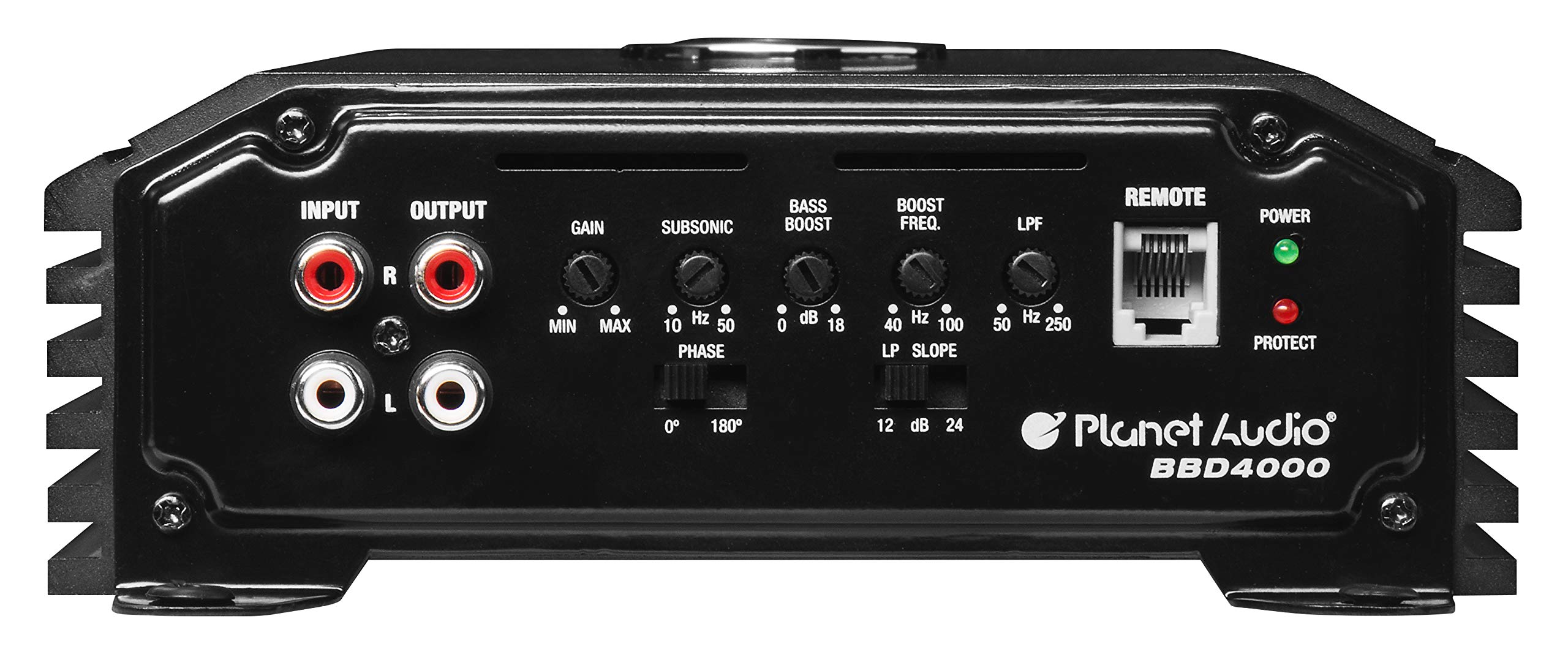 BBD4000 Planet Audio Class D Monoblock Car Amplifier - 4000 High Output, 1 Ohm, Low Level Inputs, Low Pass Crossover, Hook Up to Subwoofer for Bass