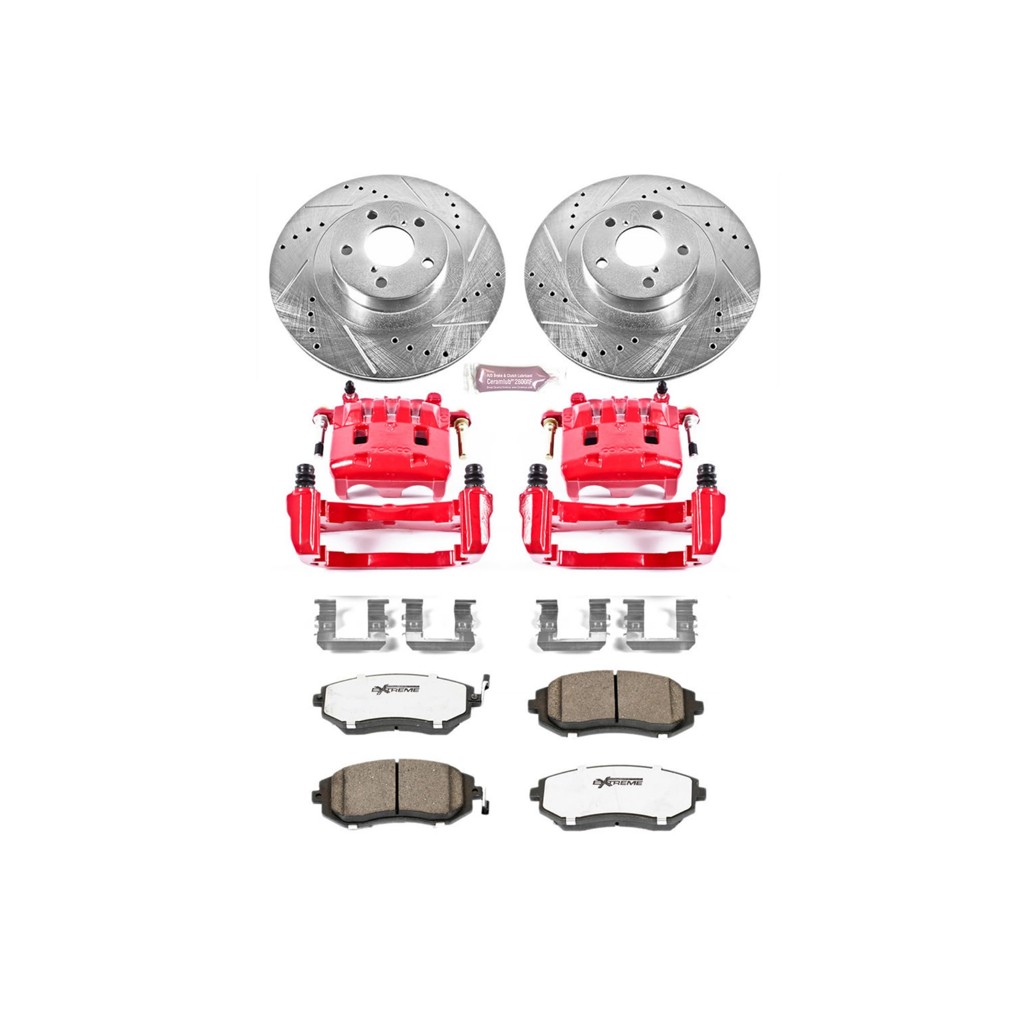 Power Stop Z26 KC2373-26 Front Street Warrior Brake Kit Saab Subaru For Saab 9-2X, Subaru Baja, Subaru Forester, Subaru Impreza, Subaru Legacy, Subaru Outback [Model Specific]