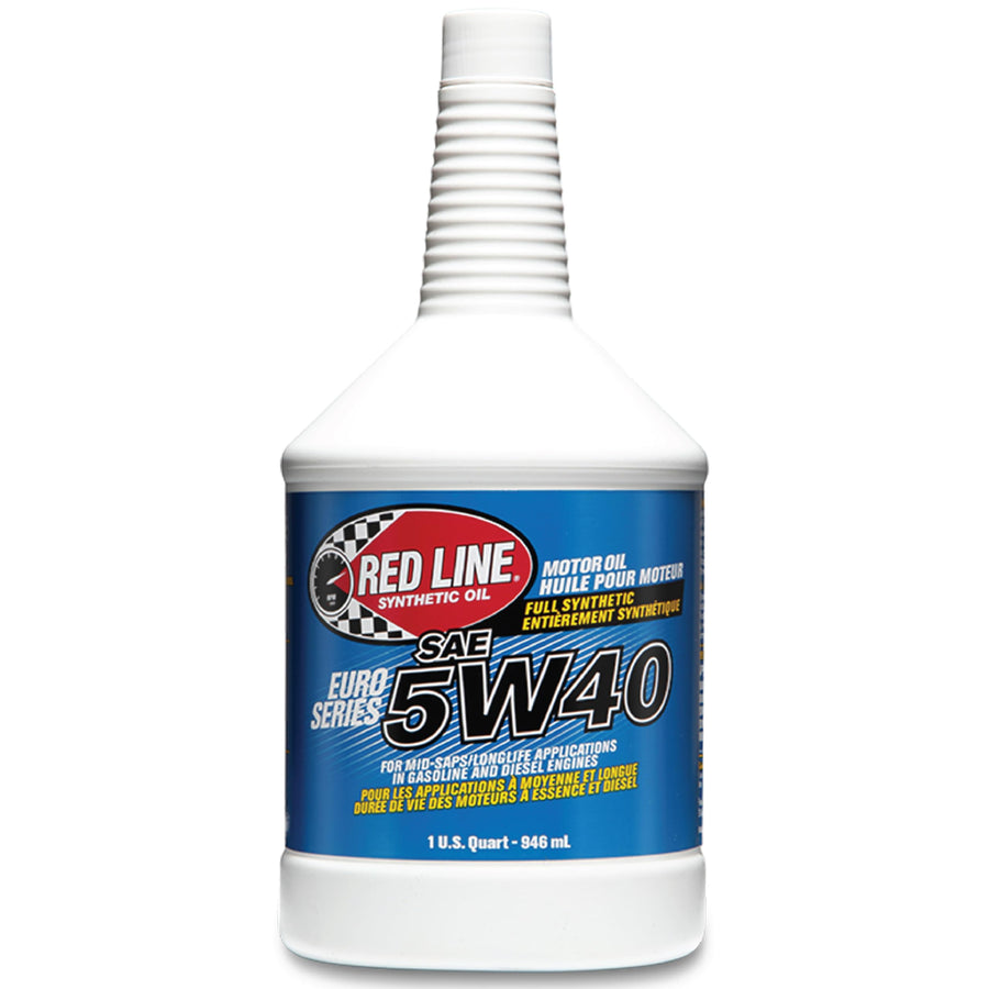 SAE 5W40 Red Line Fully Synthetic Euro-Series Motor Oil - 1 Quart