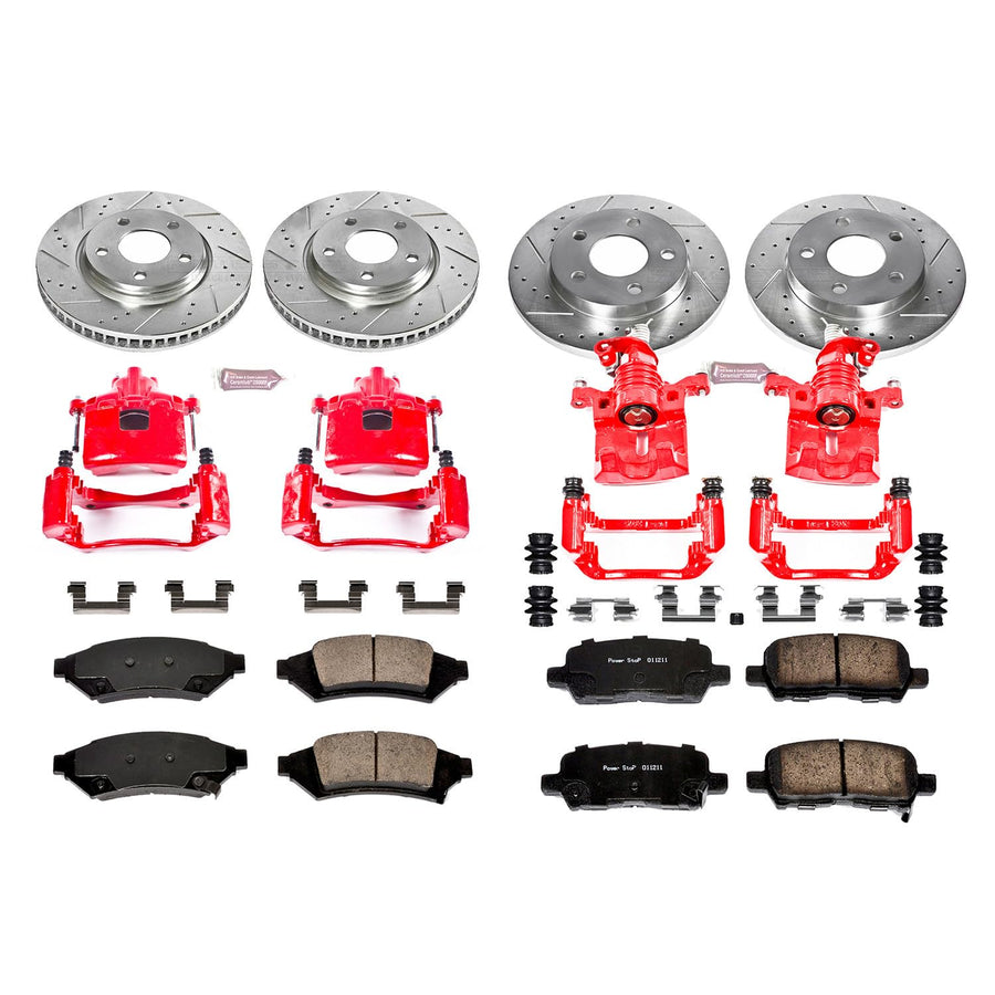 1-Click Performance Brake Kit Power Stop (KC1589) with Calipers For Buick Allure 2005-2009, Buick LaCrosse 2005-2009, Pontiac Grand Prix 2005-2008 [Model Specific]