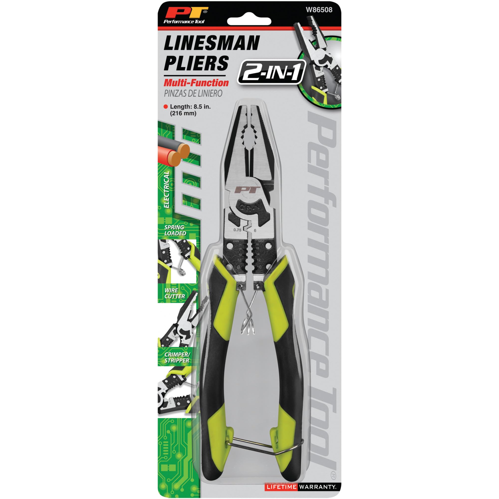 8-1/2" Performance Tool Multifunction Linesman Pliers - W86508