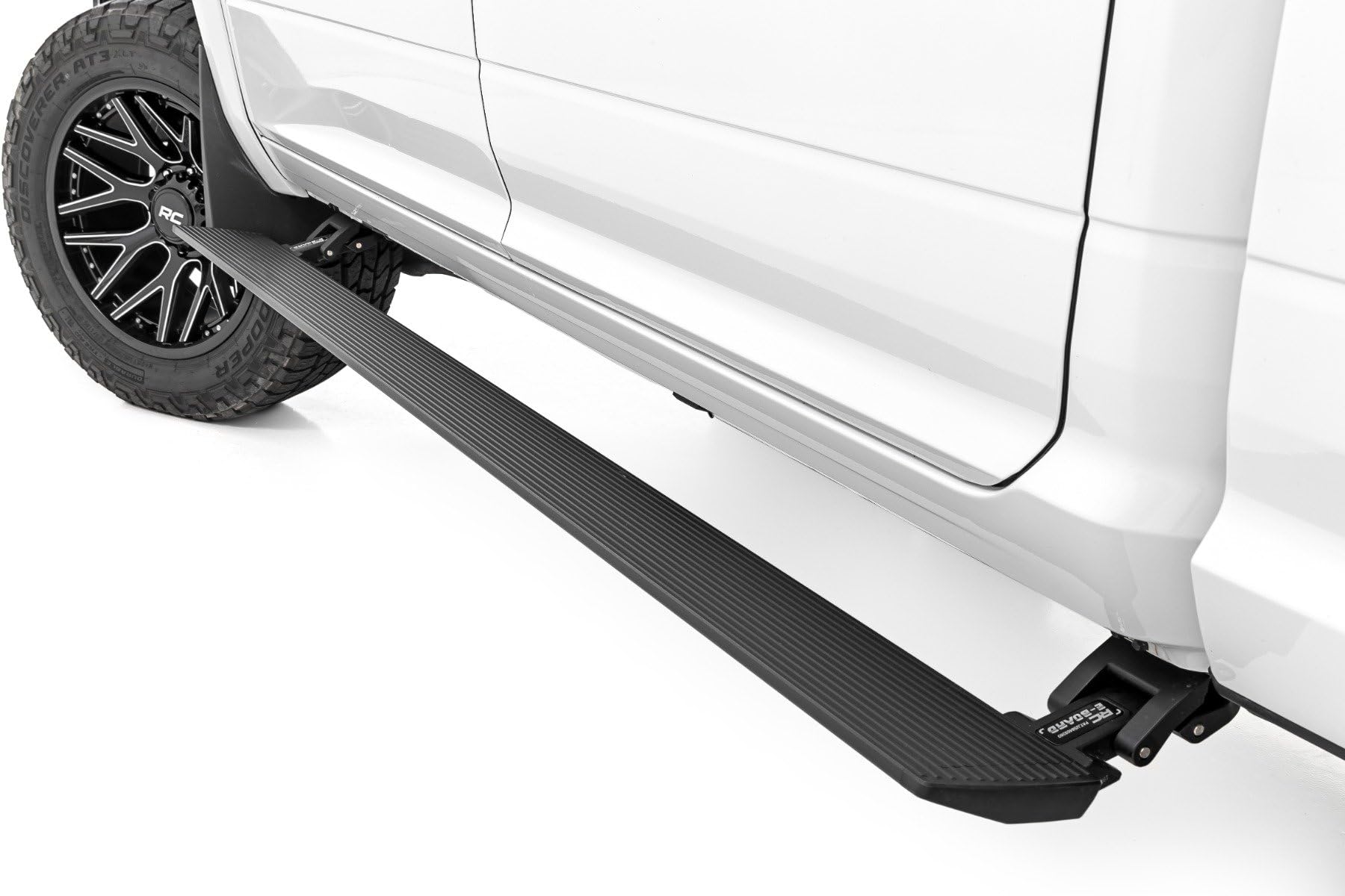 Rough Country Power Running Boards for Crew Cab Ram 2500/3500 (2010-2026) - Dual-Motor Electric Retractable Side Steps with LED Truck Step Lights