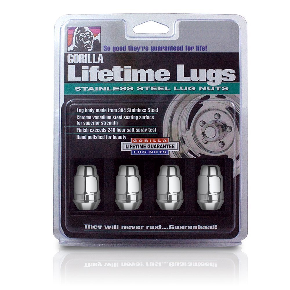 Stainless Steel Gorilla Automotive 91167SS Lifetime Lug Nuts (12mm x 1.75 Thread Size)