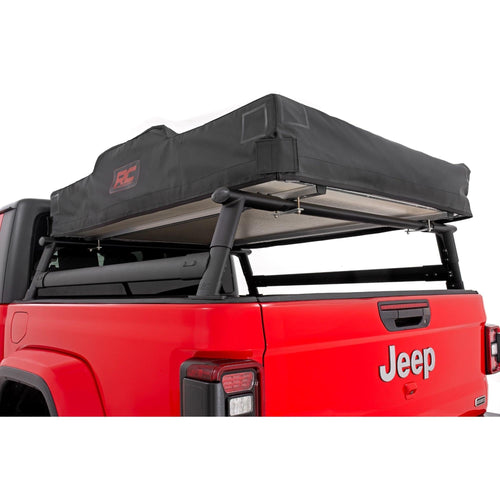 Rough Country Half-Height Bed Rack for JT Jeep Gladiator (2020-2025) - Modular Aluminum Truck Rack for Bikes, Tools, Camping & Recovery Gear