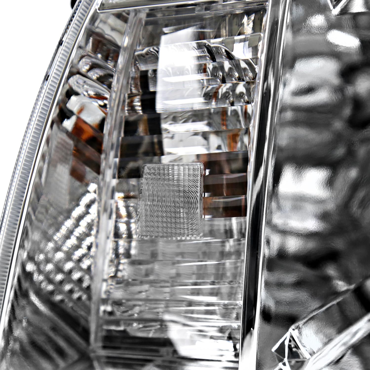 Chrome Headlights w/LED Tube SPEC-D TUNING Compatible with 2005-2011 Toyota Tacoma, Left + Right Pair Headlamps Assembly