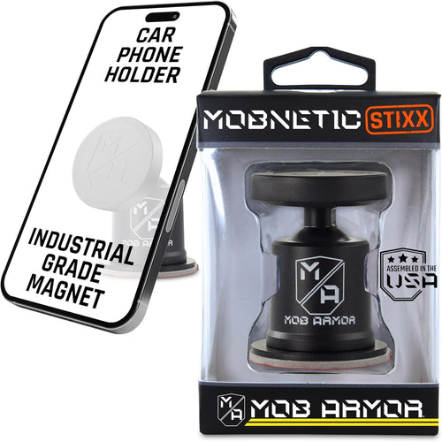 Mob Armor Stixx MobNetic - Phone Holder for Your Car, Magnetic Phone Mount for Trucks, Jeeps, and More - 90º Tilt & 360º Rotation, Compatible with iPhone & Android Smartphones