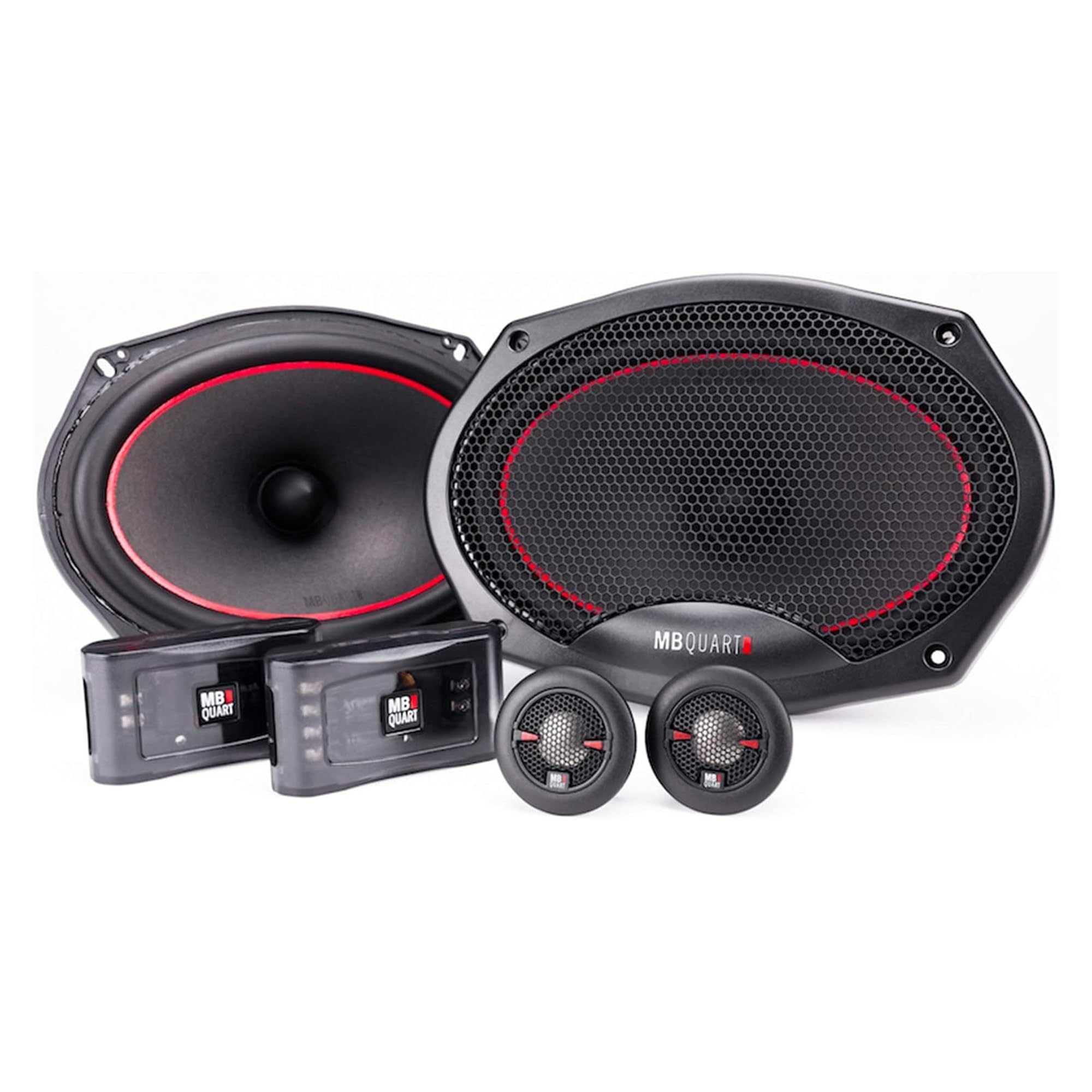6"x9" MB Quart Coaxial Reference Car Speaker System with Lightweight Curvilinear Design, 2-Way Audio, 240W Max Output, and Universal Fit