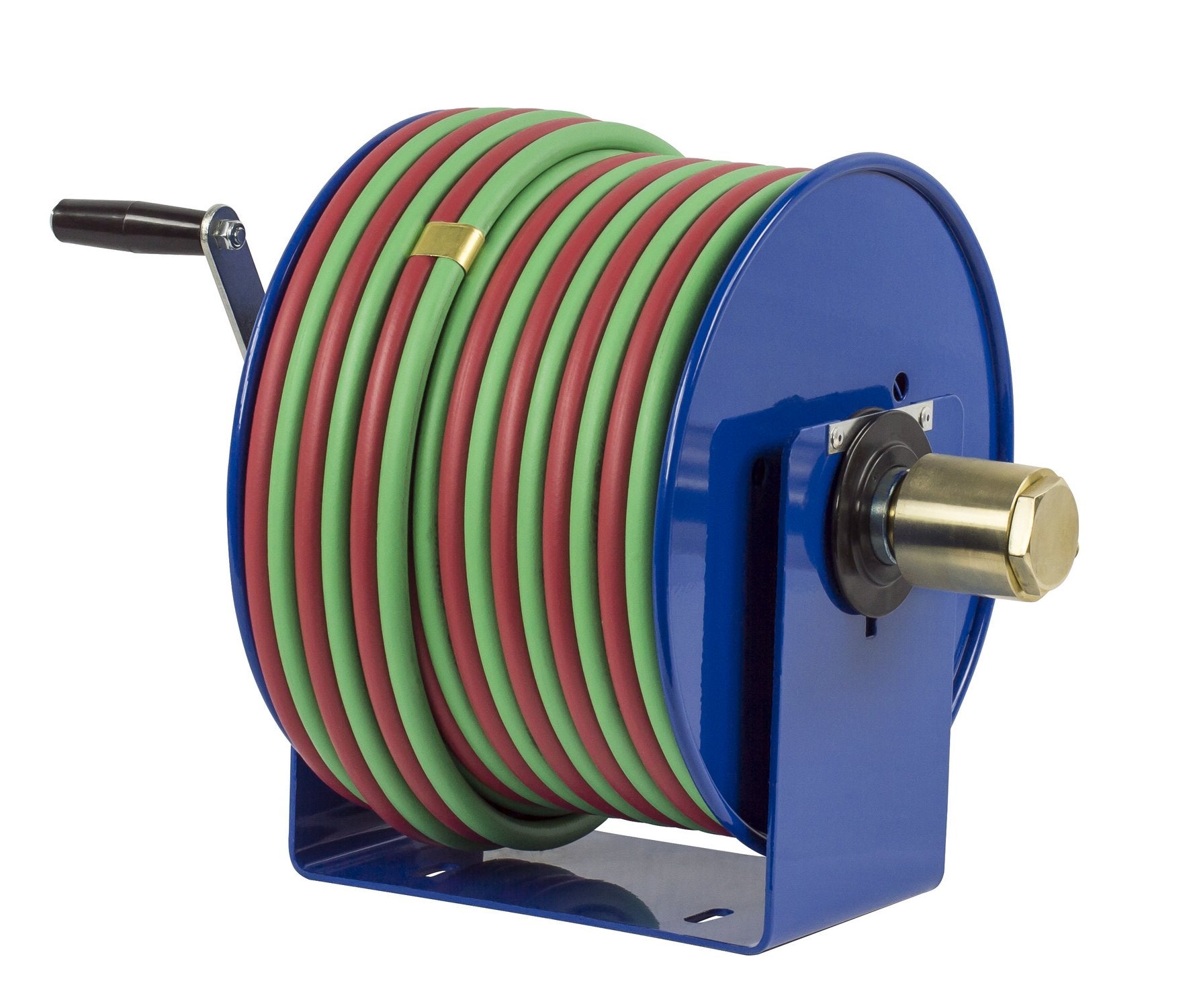 Coxreels Hand Crank Steel Welding Hose Reel 112W-1-100, 100W Series, ¼” x 100’, 200 PSI - Oxy-Acetylene Welding Hose - Easy-to-Use Compact Design - Heavy-Duty Steel Construction, Made in the USA, Blue