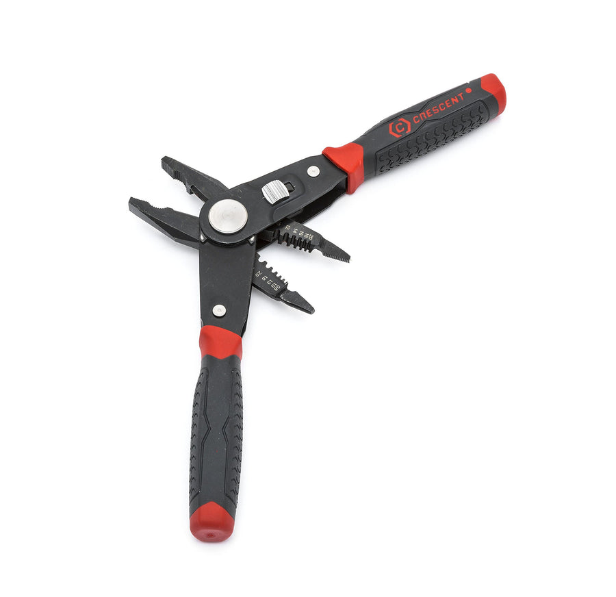 Crescent 2 in 1 Dual Material Combo Linesman's Pliers and Wire Stripper - CCP8V , Black