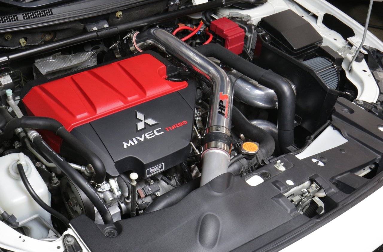HPS Performance Intercooler Red (2.5" Upper Charge Hot UICP) Compatible for 2008-2015 Mitsubishi Lancer EVO X Turbo, 17-103R