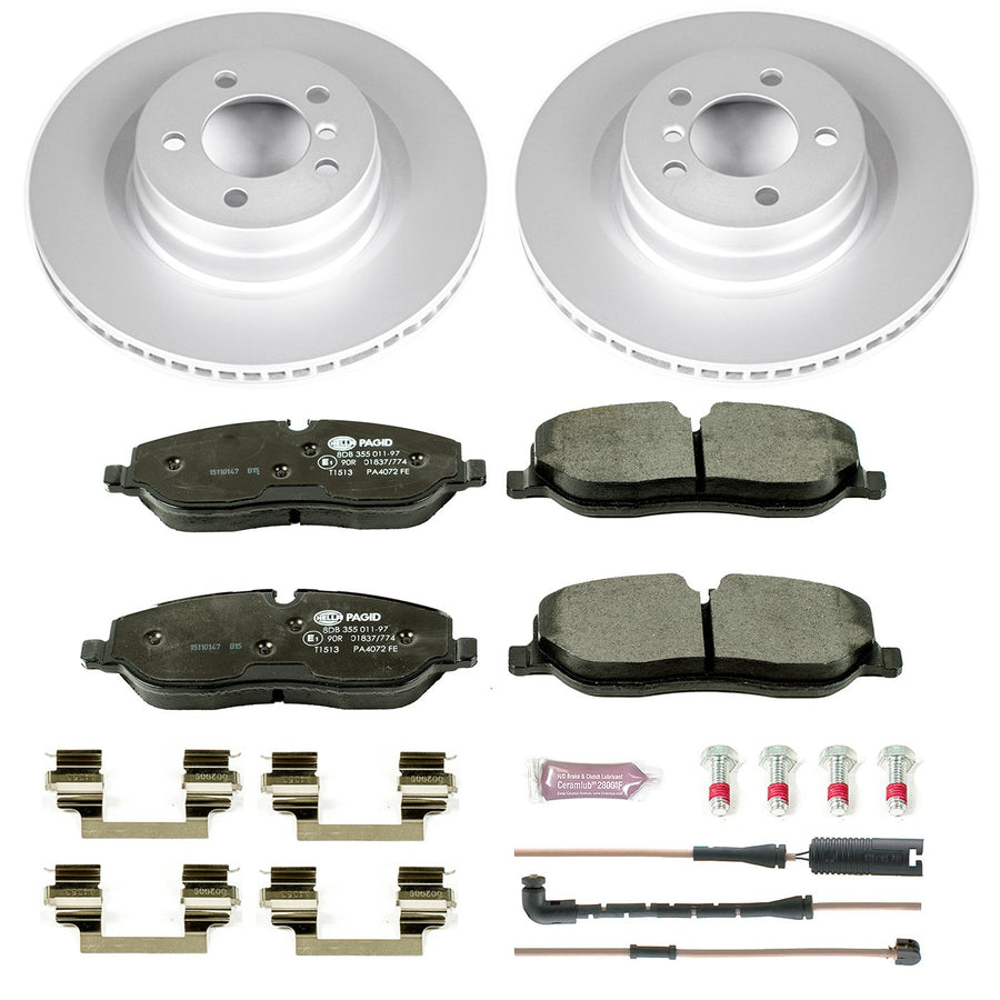 Power Stop ESK5419 Euro-Stop Front Brake Kit L& Rover and 1 Front Sensor Wire For Land Rover Range Rover 2006-2009 [Model Specific]